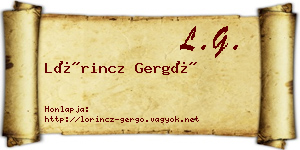 Lőrincz Gergő névjegykártya